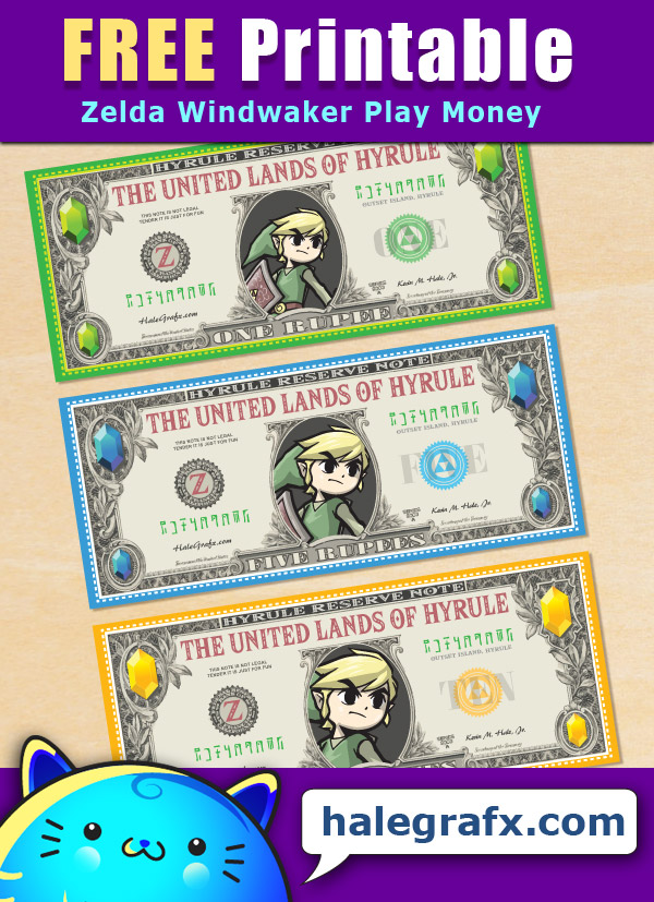 FREE Printable Legend of Zelda Play Money