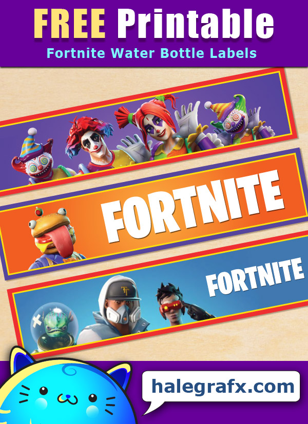 Free Printable Fortnite Themed Water Bottle Labels - 