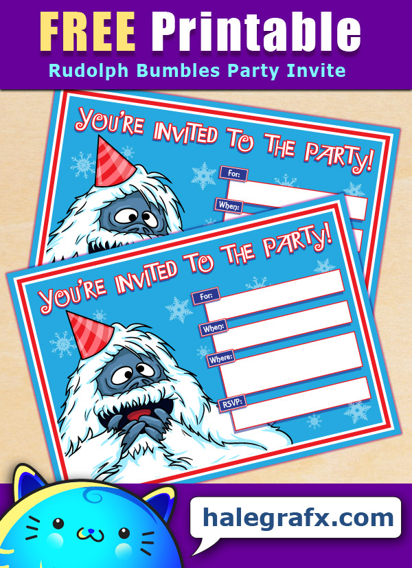 FREE Printable Rudolph Bumbles Party Invitation