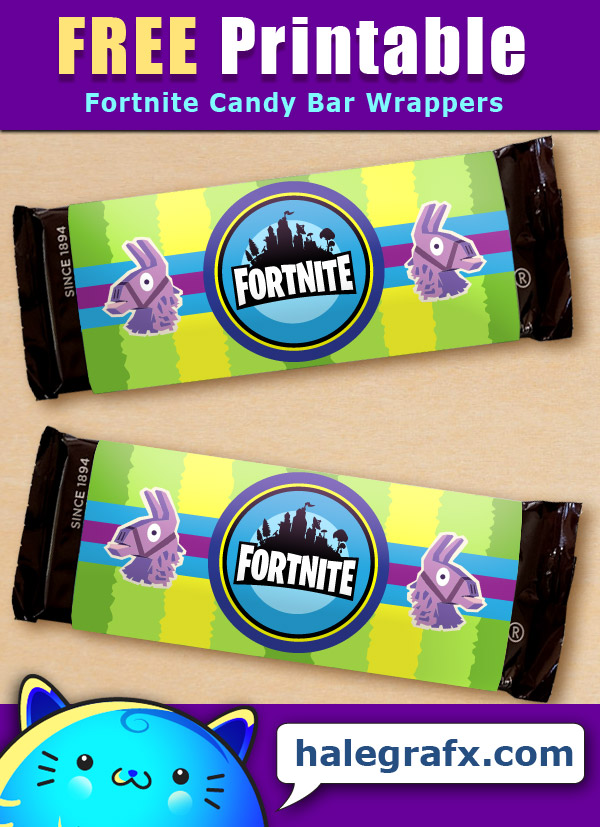 FREE Printable Fortnite Candy Bar Wrappers