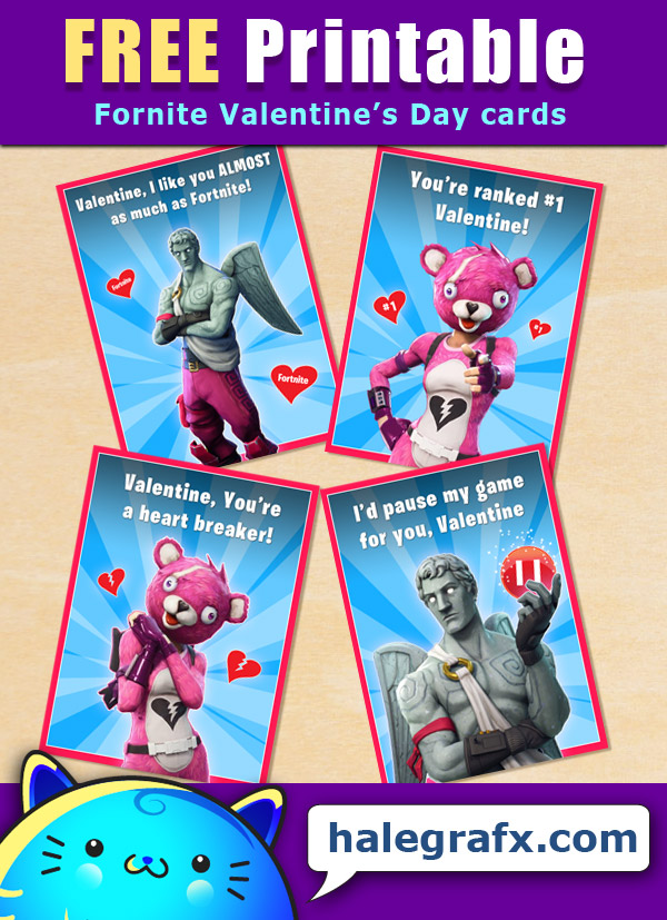 Free Printable Fortnite Valentines - roblox valentine's day cards