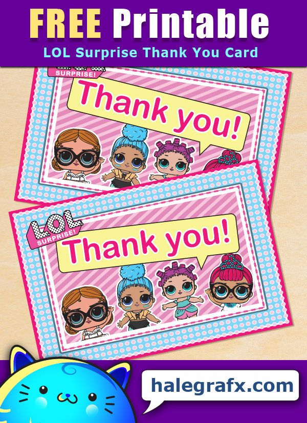 Lol Surprise Thank You Card Online Free Printable
