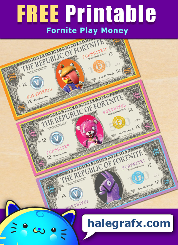 FREE Printable Fortnite Play Money