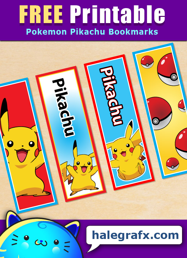 FREE Printable Pok mon Pikachu Bookmarks