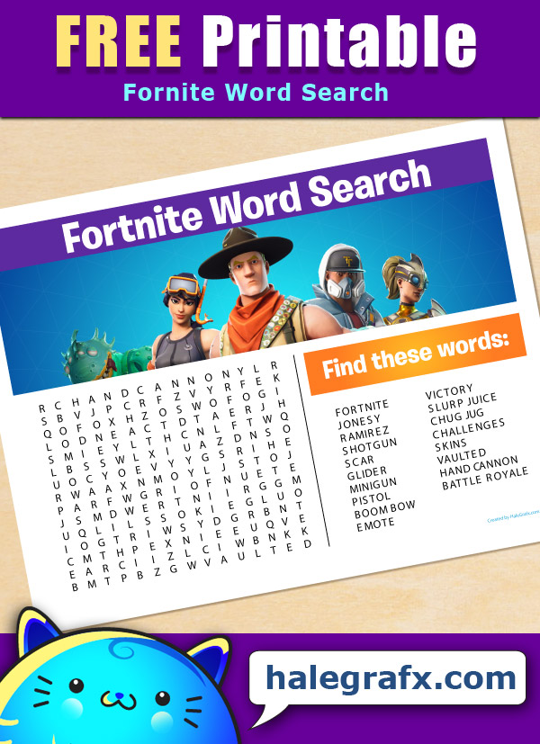 Free Printable Fortnite Word Search - roblox word search pdf