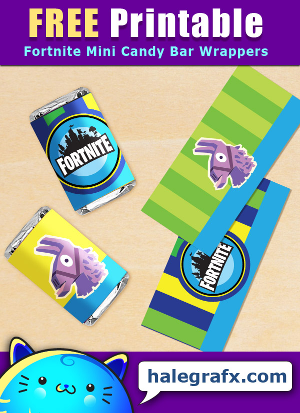 Free Printable Fortnite Mini Candy Bar Wrappers