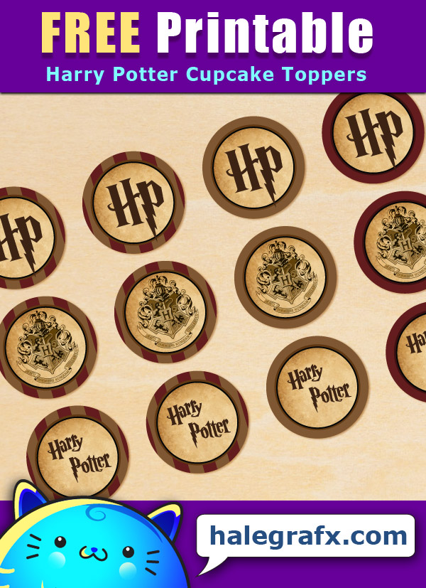 FREE Printable Harry Potter Cupcake Toppers
