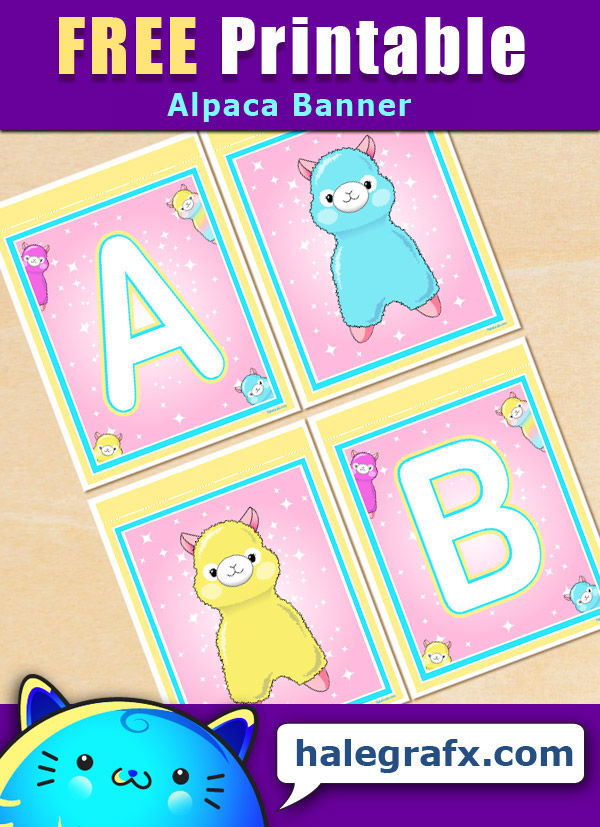 FREE Printable Alpaca Alphabet Banner Pack