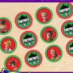 FREE Printable Fortnite Christmas Cupcake Toppers