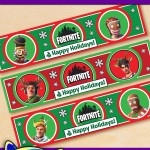 Free Printable Fortnite Christmas Water Bottle Labels