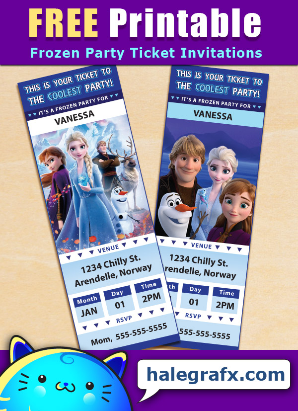 Free Printable Frozen Ticket Party Invitations