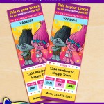 FREE Printable Trolls Ticket Party Invitations