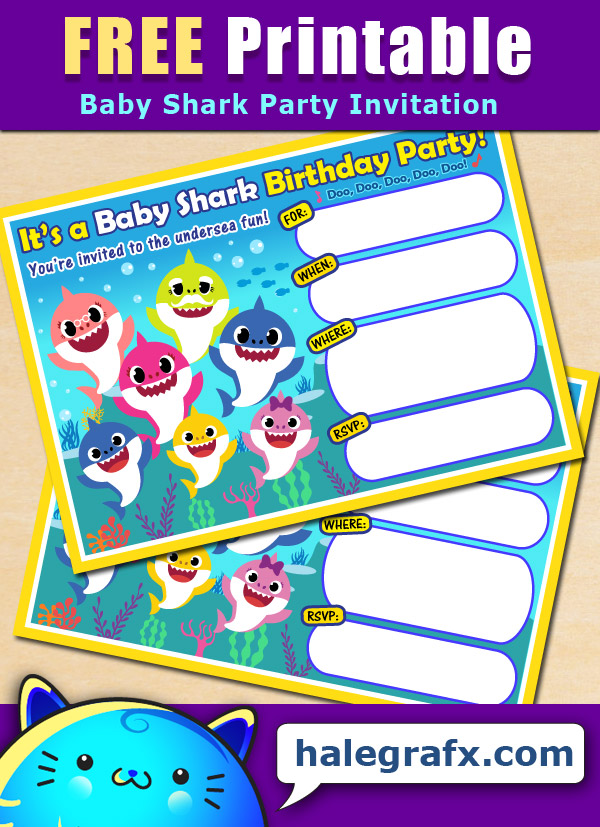 Baby Shark 2nd Birthday Invitation