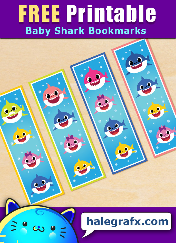 Download Free Printable Baby Shark Bookmarks