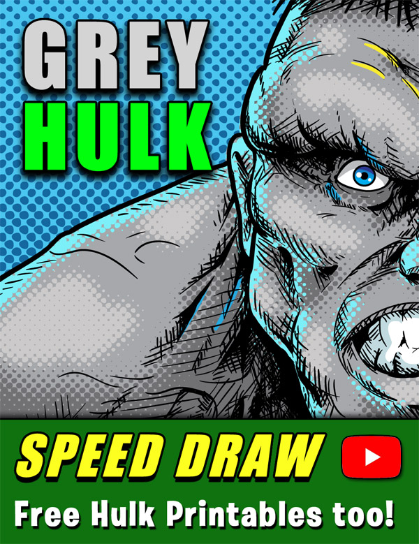 Incredible Hulk Speed Draw Video and free printables!