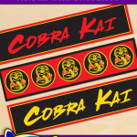 Free Printable Cobra Kai Themed Water Bottle Labels