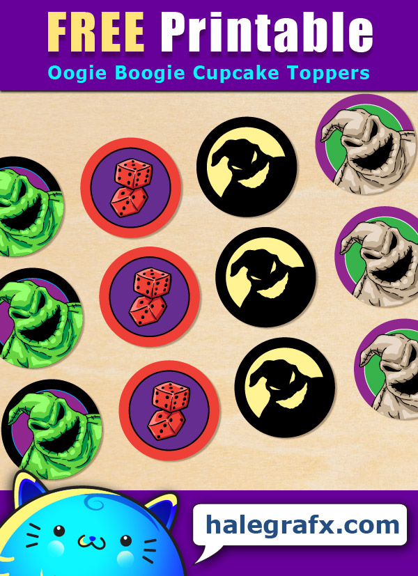 FREE Printable Nightmare Before Christmas Oogie Boogie Cupcake Toppers FREE Printable Nightmare Before Christmas Oogie Boogie Cupcake Toppers