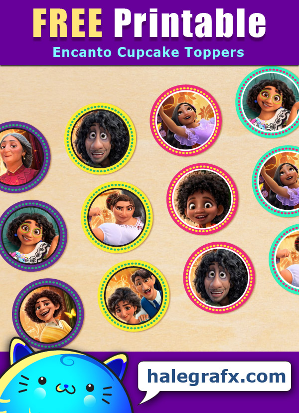 FREE Printable Disney Encanto Cupcake Toppers