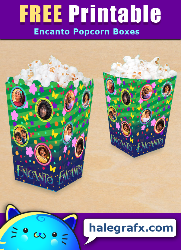 FREE Printable Encanto Popcorn Box