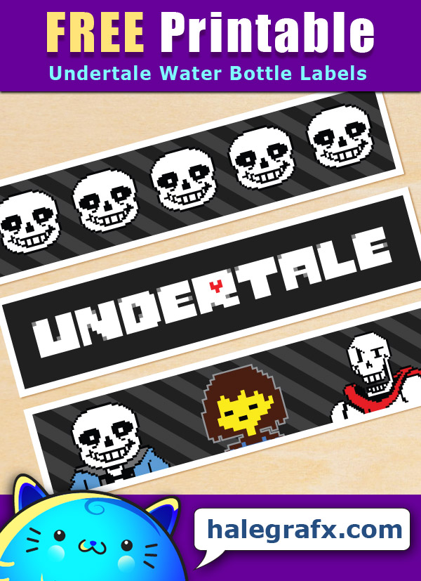 Free Printable Undertale Themed Water Bottle Labels
