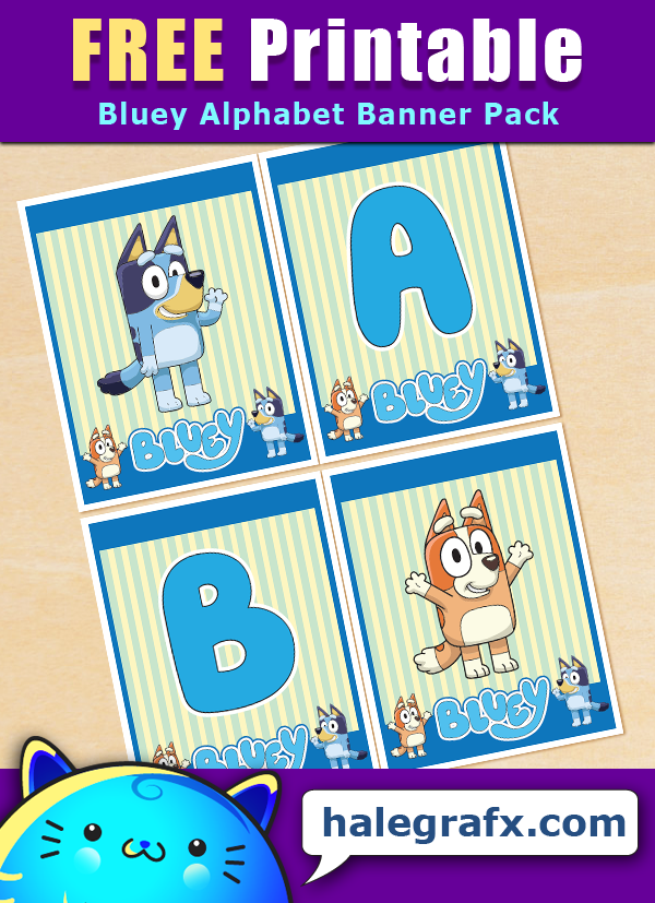 FREE Printable Bluey Alphabet Banner Pack