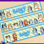 Free Printable Bluey Themed Water Bottle Labels