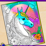 Free Printable Unicorn Coloring Page 03