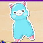 FREE Printable Blue Alpaca Sticker