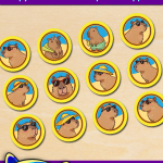 Free Printable Capybara Summer Cupcake Toppers