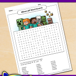 FREE Printable Minecraft Word Search FREE Printable Minecraft Word Search