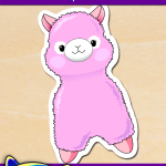 FREE Printable Pink Alpaca Sticker FREE Printable Pink Alpaca Sticker