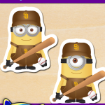 FREE Printable San Diego Padres Baseball Minions Stickers