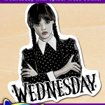 FREE Printable Wednesday with Spider Webs Sticker