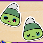 FREE Printable Halloween Zombie Candy Corn Stickers FREE Printable Halloween Zombie Candy Corn Stickers