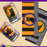 FREE Printable Black Cat Halloween Mini Candy Bar Wrappers