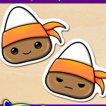 FREE Printable Brown Candy Corn Ninja Stickers