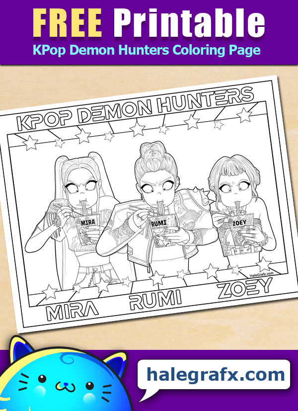 FREE Printable KPop Demon Hunters Coloring Page FREE Printable KPop Demon Hunters Coloring Page