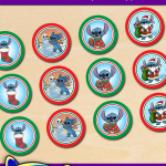 Free Printable Stitch Christmas Cupcake Toppers