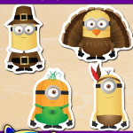 FREE Printable Thanksgiving Minions Stickers