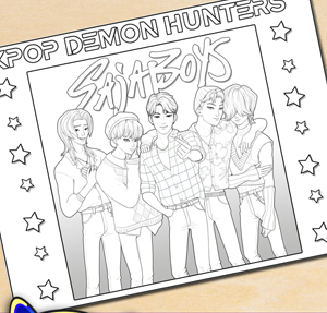 Free printable Kpop Demon Hunters Saja Boys Coloring page
