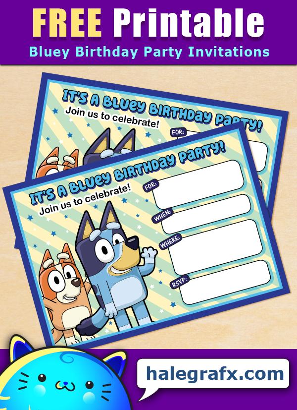 FREE Printable Bluey Birthday Invitation FREE Printable Bluey Birthday Invitation