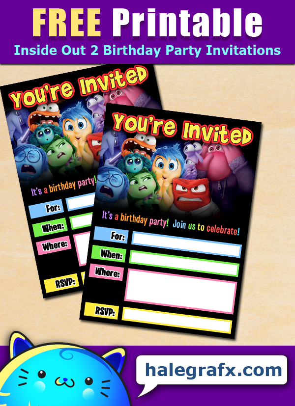 FREE Printable Inside Out 2 Birthday Invitation FREE Printable Inside Out 2 Birthday Invitation