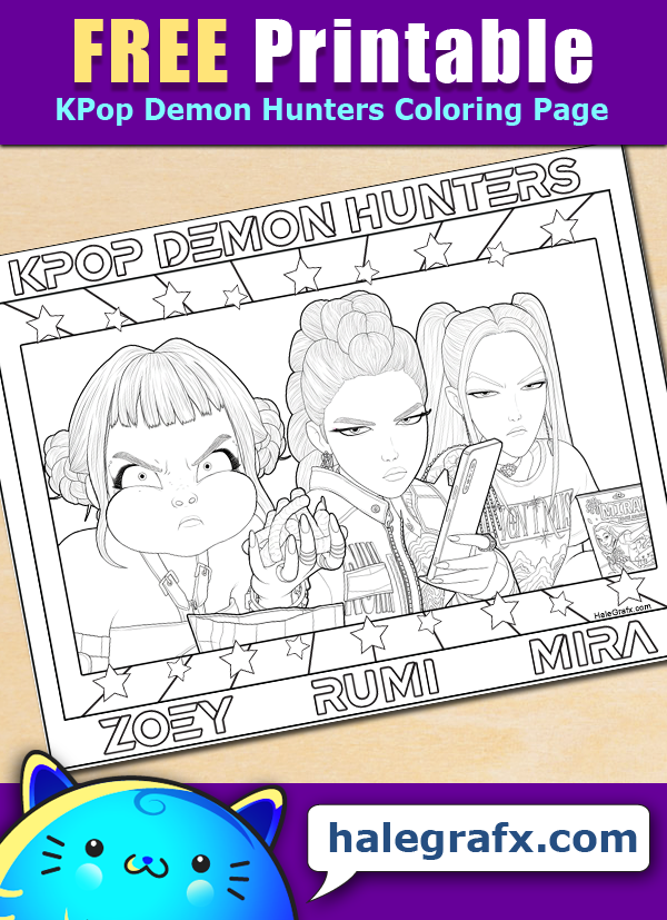 FREE Printable KPop Demon Hunters Huntrix Coloring Page FREE Printable KPop Demon Hunters Huntrix Coloring Page