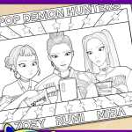 FREE Printable KPop Demon Hunters Huntrix Coloring Page FREE Printable KPop Demon Hunters Huntrix Coloring Page