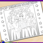 FREE Printable KPop Demon Hunters Saja Boys Coloring Page