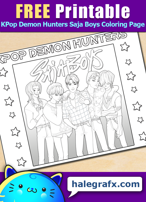 FREE Printable KPop Demon Hunters Saja Boys Coloring Page FREE Printable KPop Demon Hunters Saja Boys Coloring Page