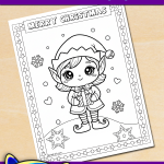 FREE Printable Christmas Elf Coloring Page