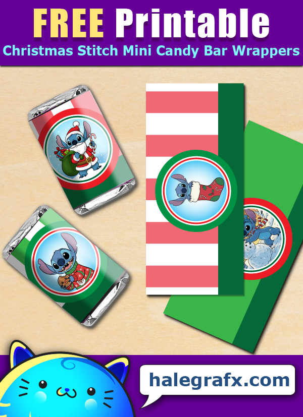 FREE Printable Christmas Stitch Mini Candy Bar Wrappers FREE Printable Christmas Stitch Mini Candy Bar Wrappers