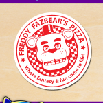 FREE Printable Five Nights at Freddy’s Red and White Freddy Fazbear’s Pizza Sticker