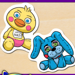FREE Printable Five Nights at Freddy’s Toy Bonnie and Toy Chica Plush Stickers